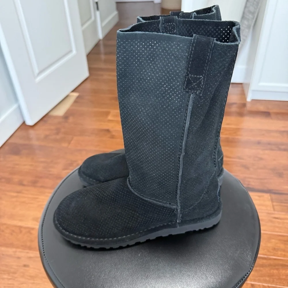 UGG Classic Black Unlined Perforated Tall Boot size 7